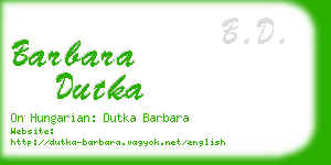 barbara dutka business card
